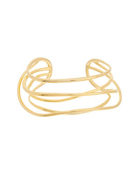 Pandora Pandora Essence 14K Plated Organically Shaped Wired Open Bangle Bracelet