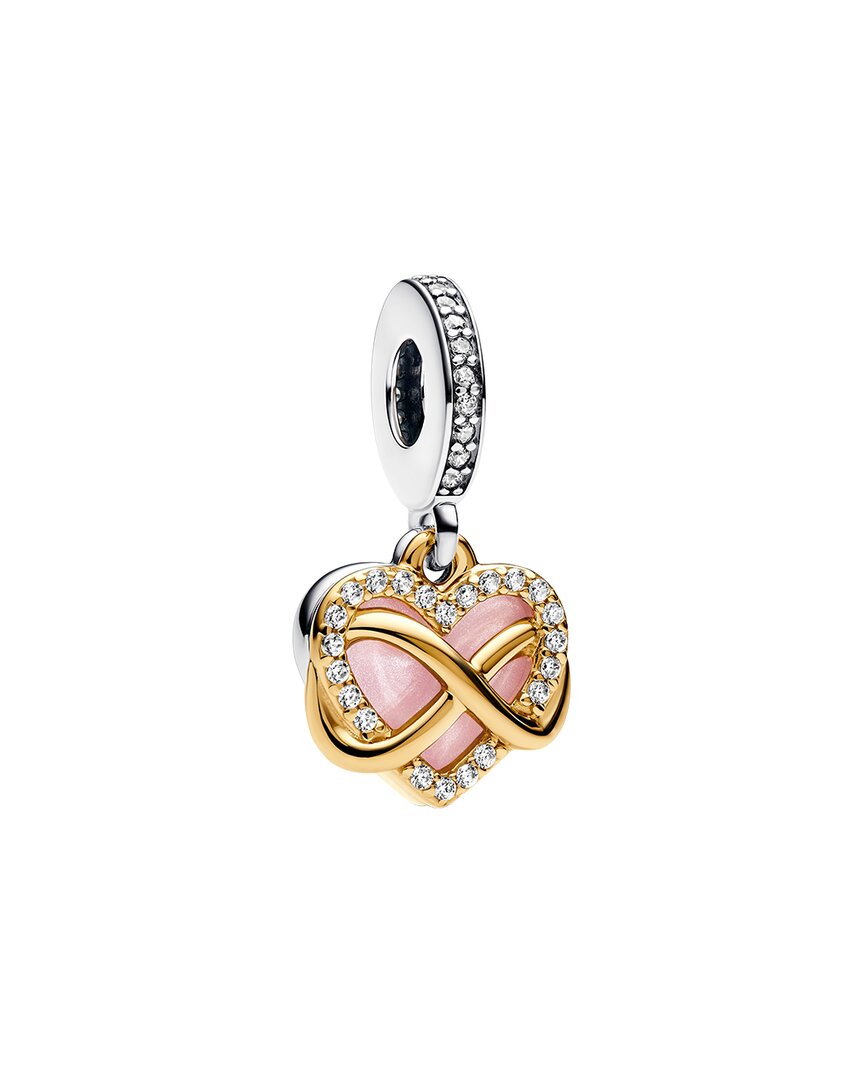Pandora Pandora Moments Silver & 14K Plated Cz Sparkling Infinity Heart Dangle Charm