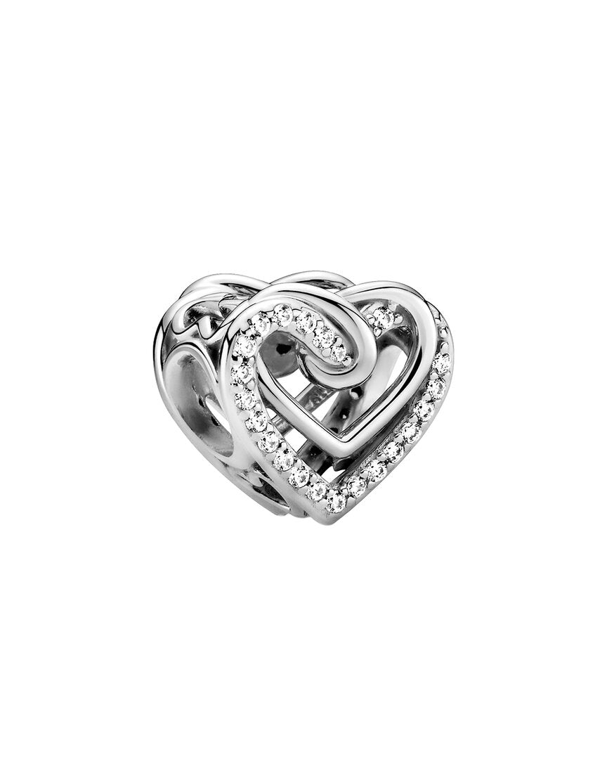 Pandora Pandora Moments Silver Cz Sparkling Entwined Hearts Charm