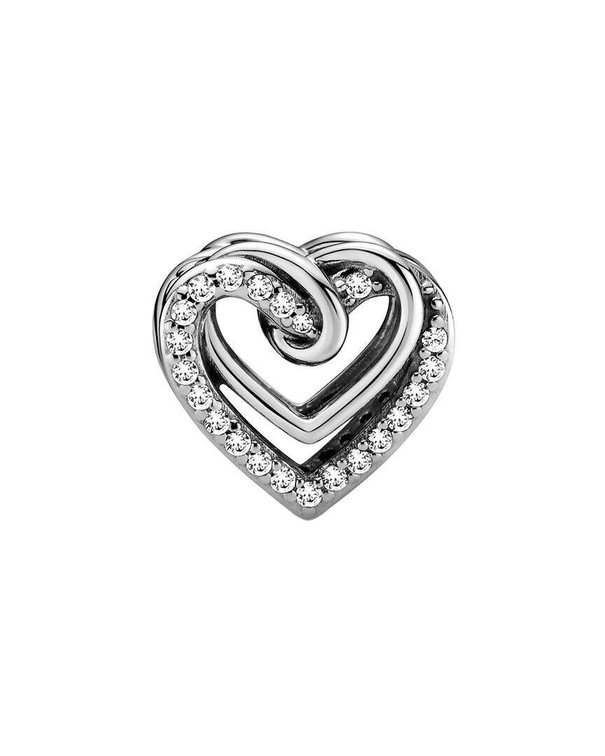 Pandora Pandora Moments Silver Cz Sparkling Entwined Hearts Charm