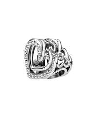 Pandora Pandora Moments Silver Cz Sparkling Entwined Hearts Charm