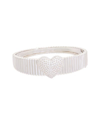 Juvell Juvell 18K Plated Cz Heart Goose Bangle Bracelet