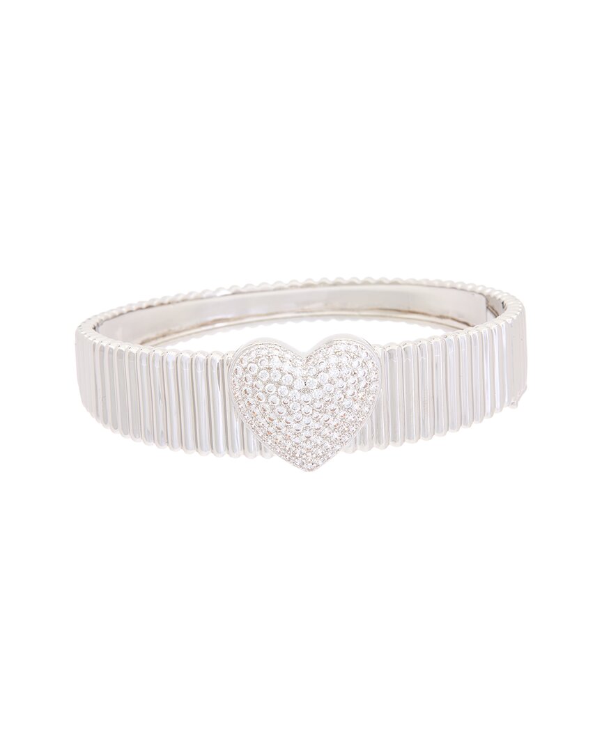 Juvell Juvell 18K Plated Cz Heart Goose Bangle Bracelet