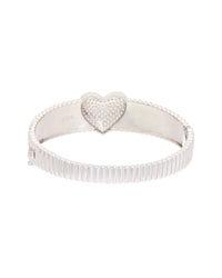 Juvell Juvell 18K Plated Cz Heart Goose Bangle Bracelet
