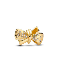 Pandora Pandora Moments 14K Plated Cz Sparkling Bow Charm