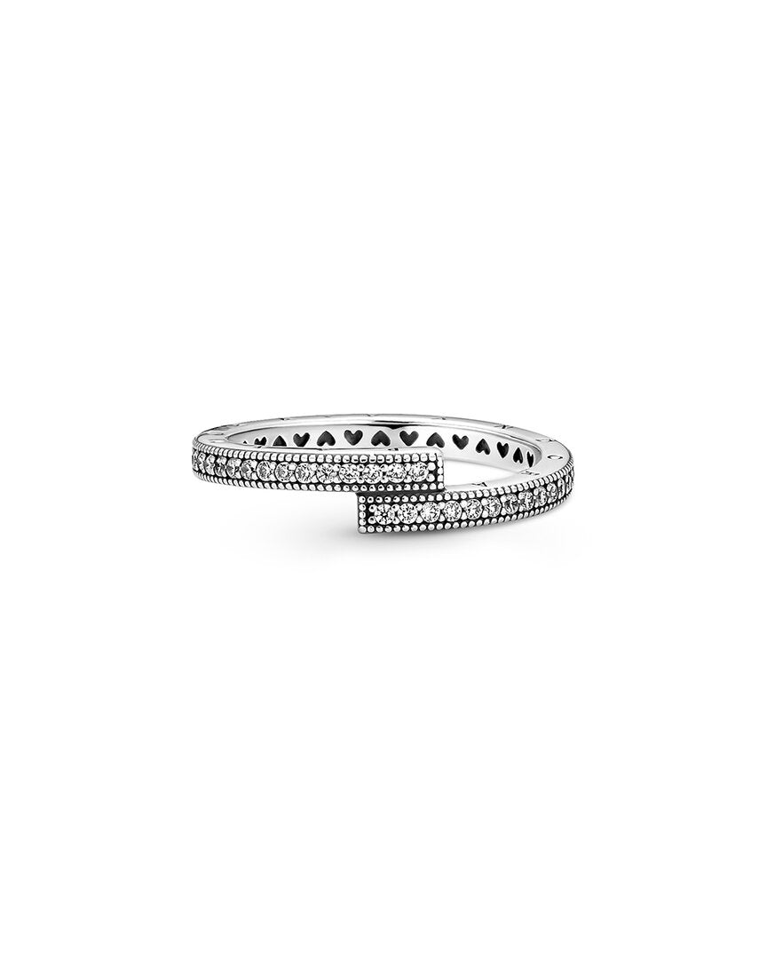 Pandora Pandora Signature Silver Cz Sparkling Overlapping Ring