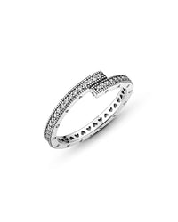 Pandora Pandora Signature Silver Cz Sparkling Overlapping Ring