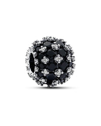 Pandora Pandora Moments Silver Sparkling Pav Round Black Charm