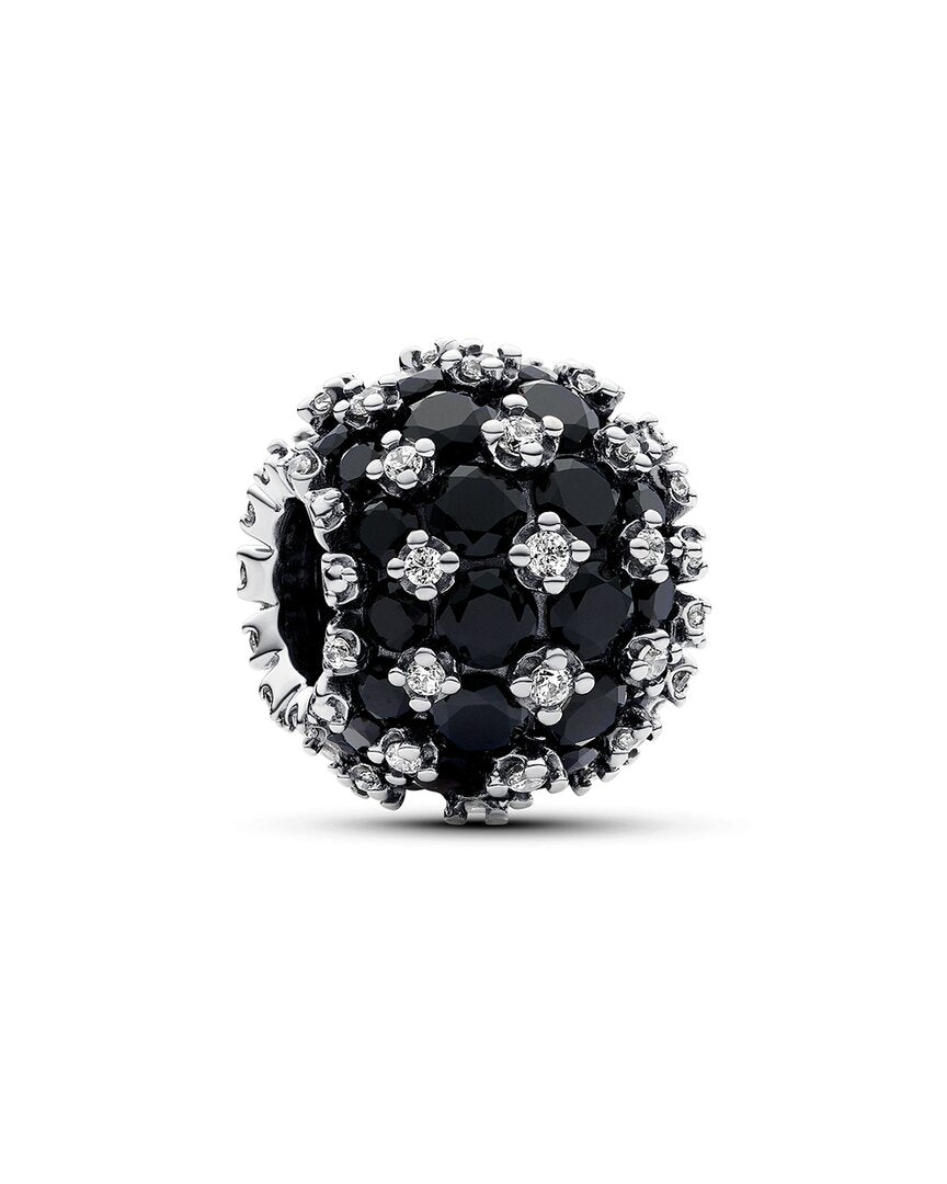 Pandora Pandora Moments Silver Sparkling Pav Round Black Charm