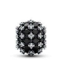 Pandora Pandora Moments Silver Sparkling Pav Round Black Charm