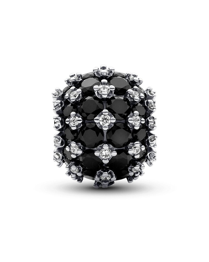 Pandora Pandora Moments Silver Sparkling Pav Round Black Charm