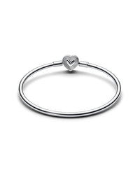 Pandora Pandora Moments Silver Radiating Heart Clasp Bangle Bracelet