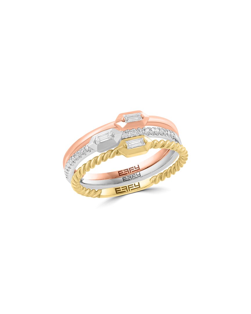 Effy Fine Jewelry Gold Over Silver 0.17 Ct. Tw. Diamond Ring