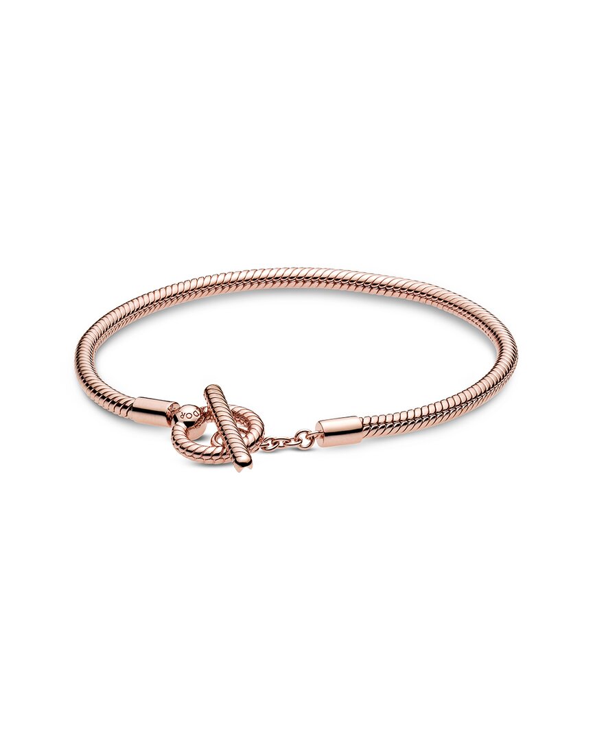 Pandora Pandora Moments 14K Rose Gold Plated T-Bar Snake Chain Bracelet