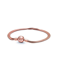 Pandora Moments 14K Rose Gold Plated Snake Chain Bracelet, 23 No Color