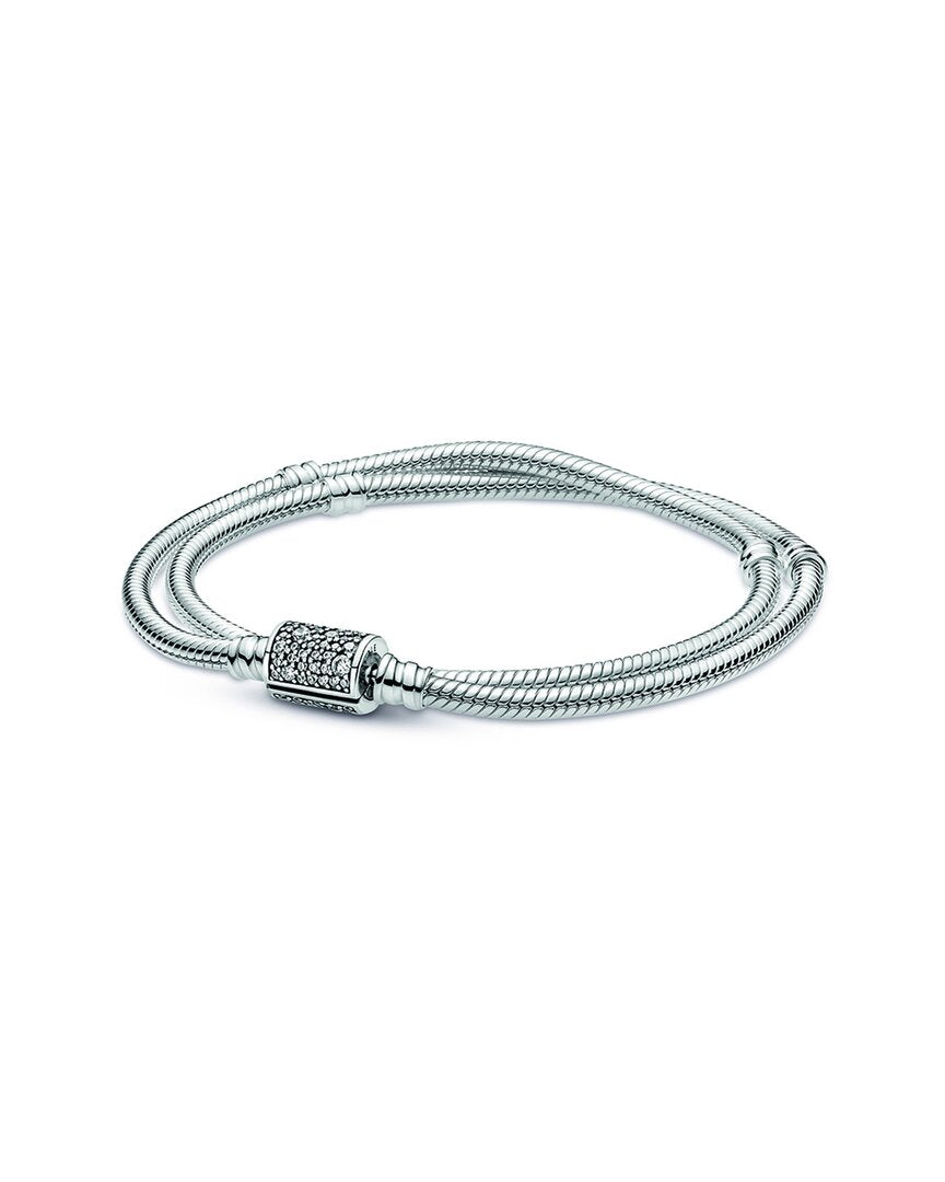 Pandora Pandora Moments Silver Double Snake Chain Bracelet