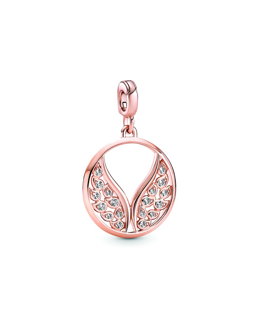 Pandora Me 14K Rose Gold Plated Cz Angel Wings Medallion Charm