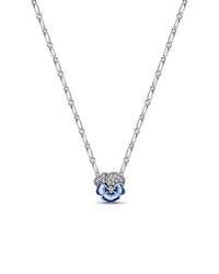 Pandora Pandora Moments Silver Cz Pansy Necklace