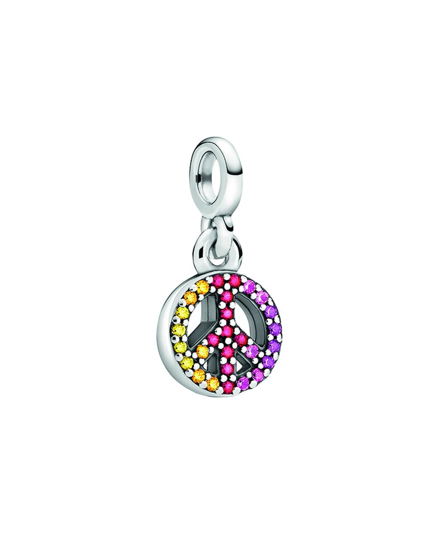 Pandora Silver Me Cz Peace Sign Mini Dangle Charm