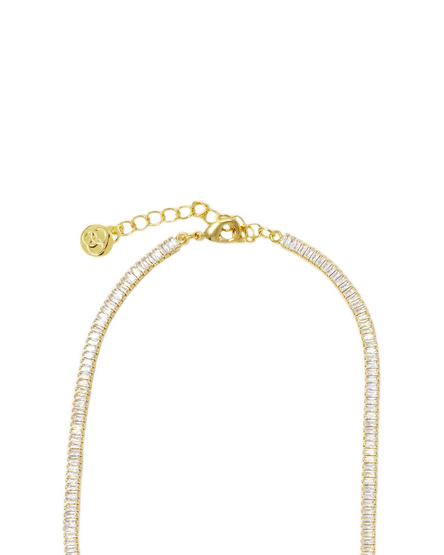 Cloverpost Jana 14K Plated Cz Tennis Lariat Necklace