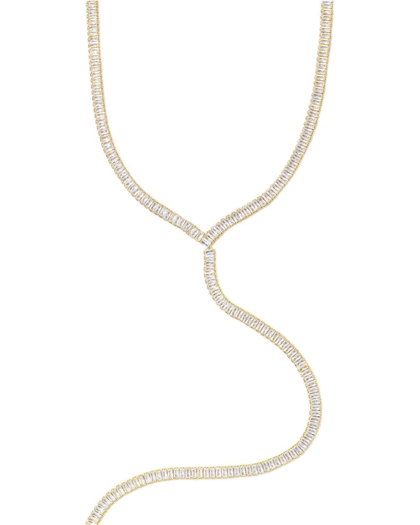 Cloverpost Jana 14K Plated Cz Tennis Lariat Necklace