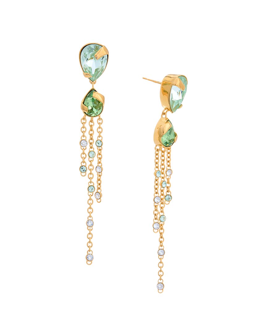 Oscar De La Renta Pear Rhinestone Chandelier Earrings