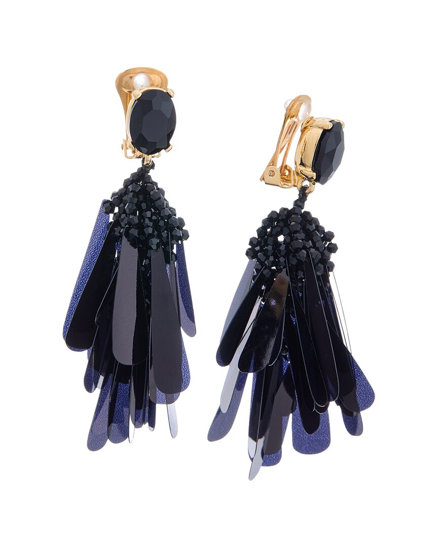 Oscar De La Renta Long Sequined Earrings