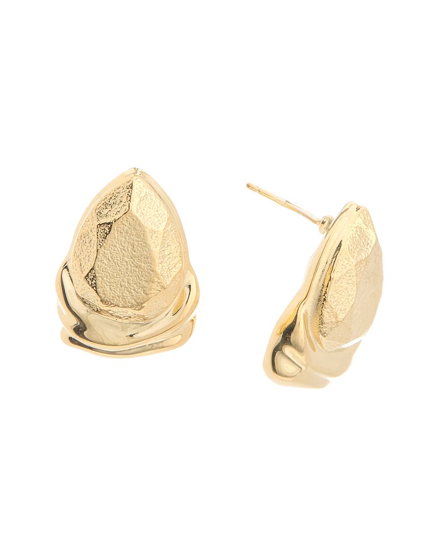 Oscar De La Renta Gold Gem Stud Earrings