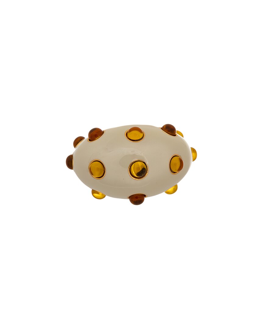 Oscar De La Renta Cabochon Enamel Ring