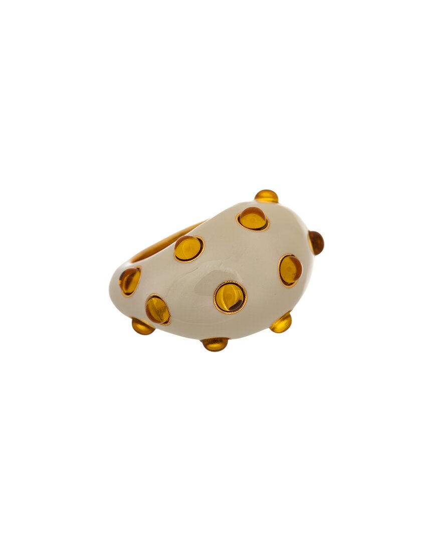 Oscar De La Renta Cabochon Enamel Ring