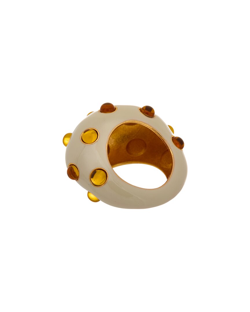 Oscar De La Renta Cabochon Enamel Ring