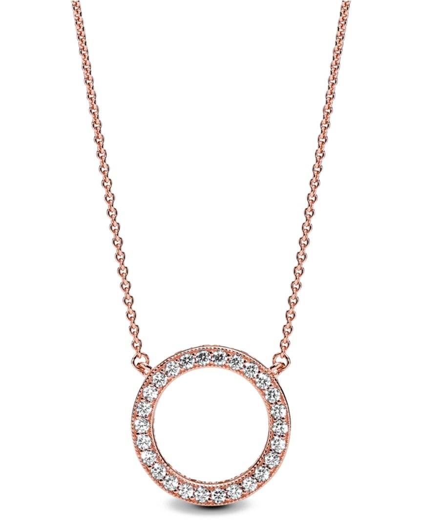 Pandora Signature 14K Rose Gold Plated Cz Circle Of Sparkle Necklace