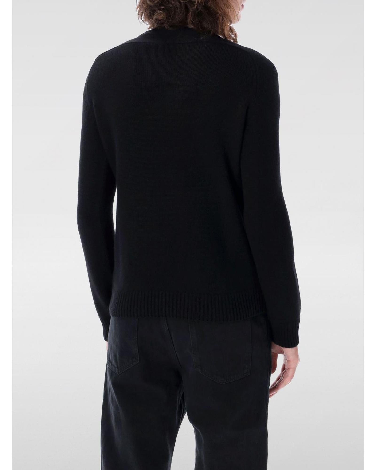 Saint Laurent Cashmere Crew Neck Sweater Men Black