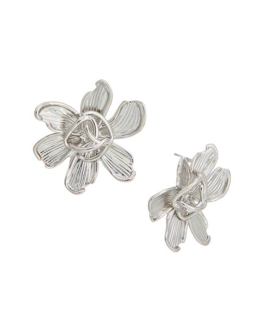 Oscar De La Renta O Textured Flower Stud Earrings
