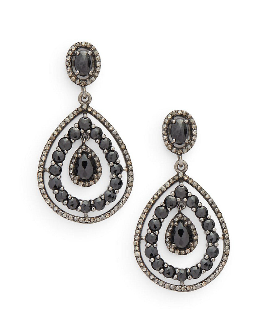 Bavna Silver Drop Earrings