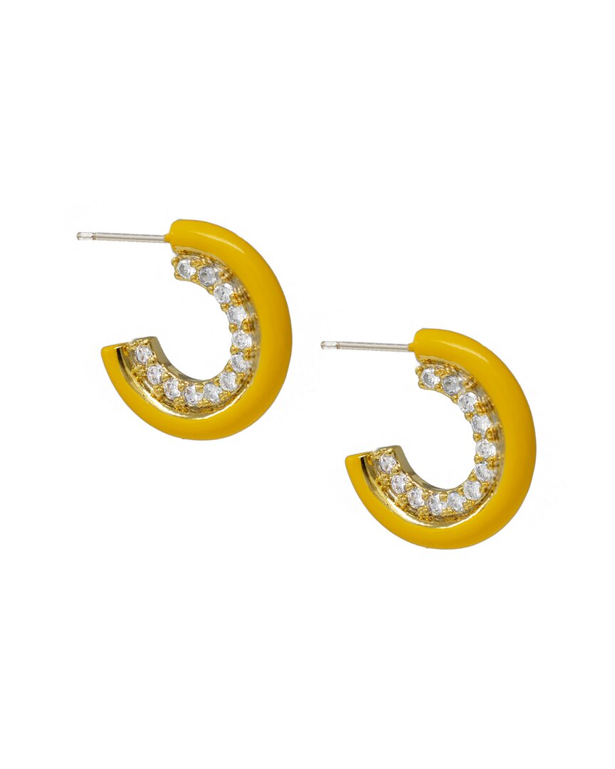 Cloverpost Decade 14K Plated Cz Hoops Canary