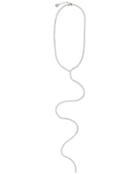 Cloverpost Jana 14K Plated Cz Lariat Necklace White Gold