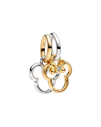 Pandora Pandora X Disney Silver & 14K Plated Cz Mickey Mouse & Minnie Mouse Splittable