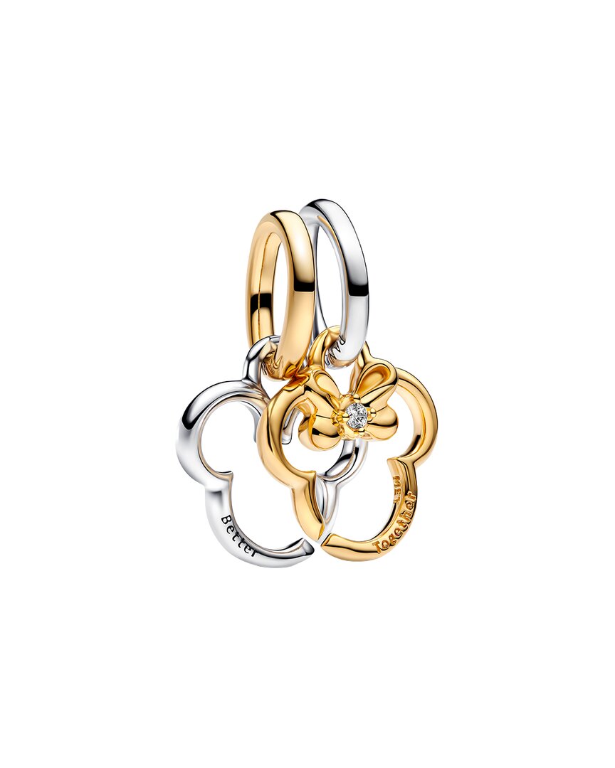 Pandora Pandora X Disney Silver & 14K Plated Cz Mickey Mouse & Minnie Mouse Splittable