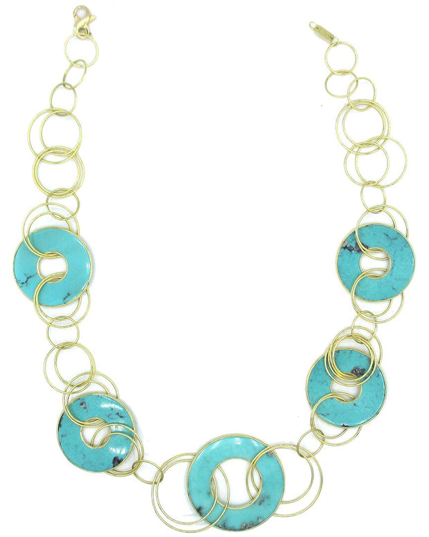 Ippolita Polished Rock Candy 18K Turquoise Necklace