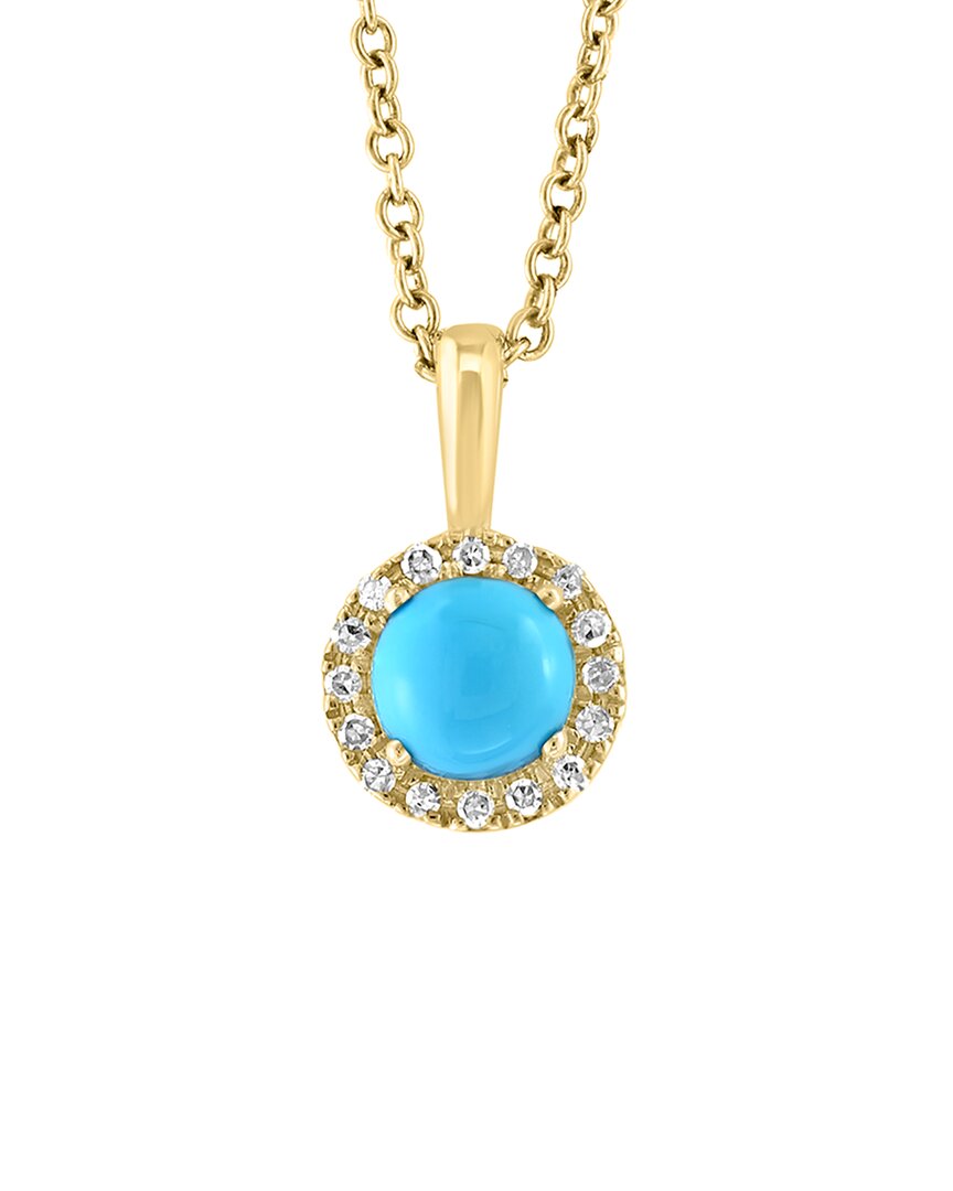Effy Fine Jewelry 14K 0.50 Ct. Tw. Diamond & Turquoise Necklace
