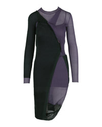 Bottega Veneta Womens Two-Toned Draped Ribbed Dress