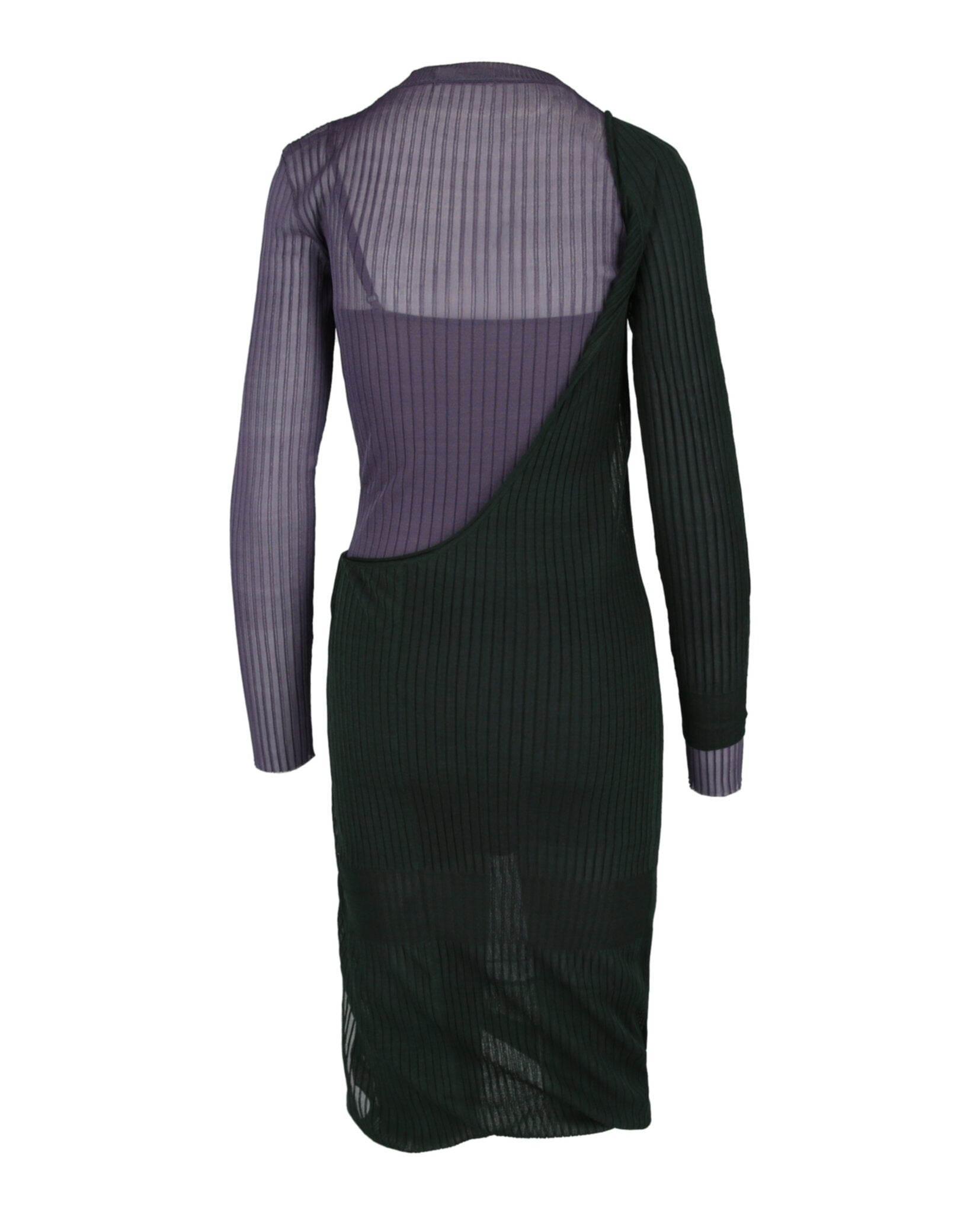 Bottega Veneta Womens Two-Toned Draped Ribbed Dress
