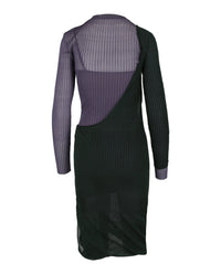 Bottega Veneta Womens Two-Toned Draped Ribbed Dress