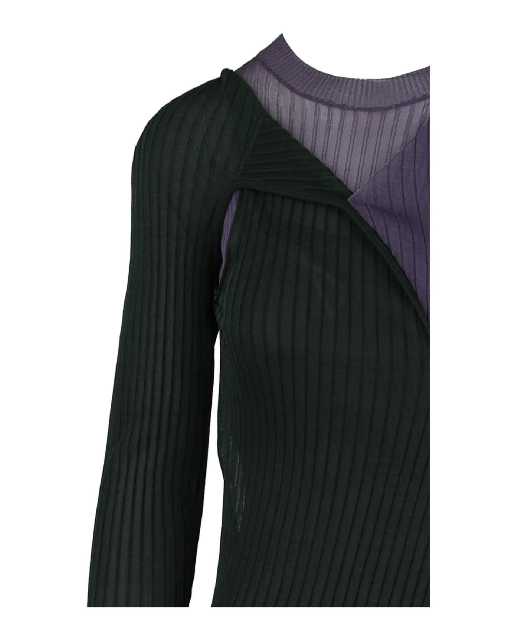 Bottega Veneta Womens Two-Toned Draped Ribbed Dress