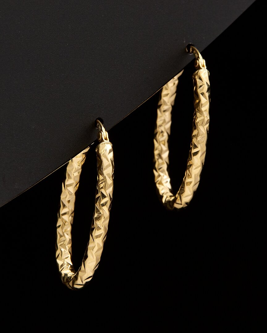 14K Italian Gold Oval Hoops