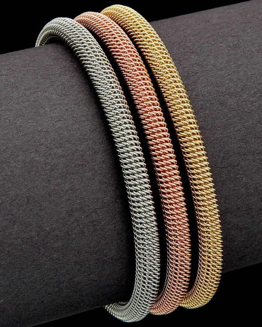Meshmerise 18K-Plated Stainless Steel 3Pc Cuff Bracelets