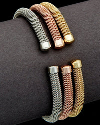 Meshmerise 18K-Plated Stainless Steel 3Pc Cuff Bracelets