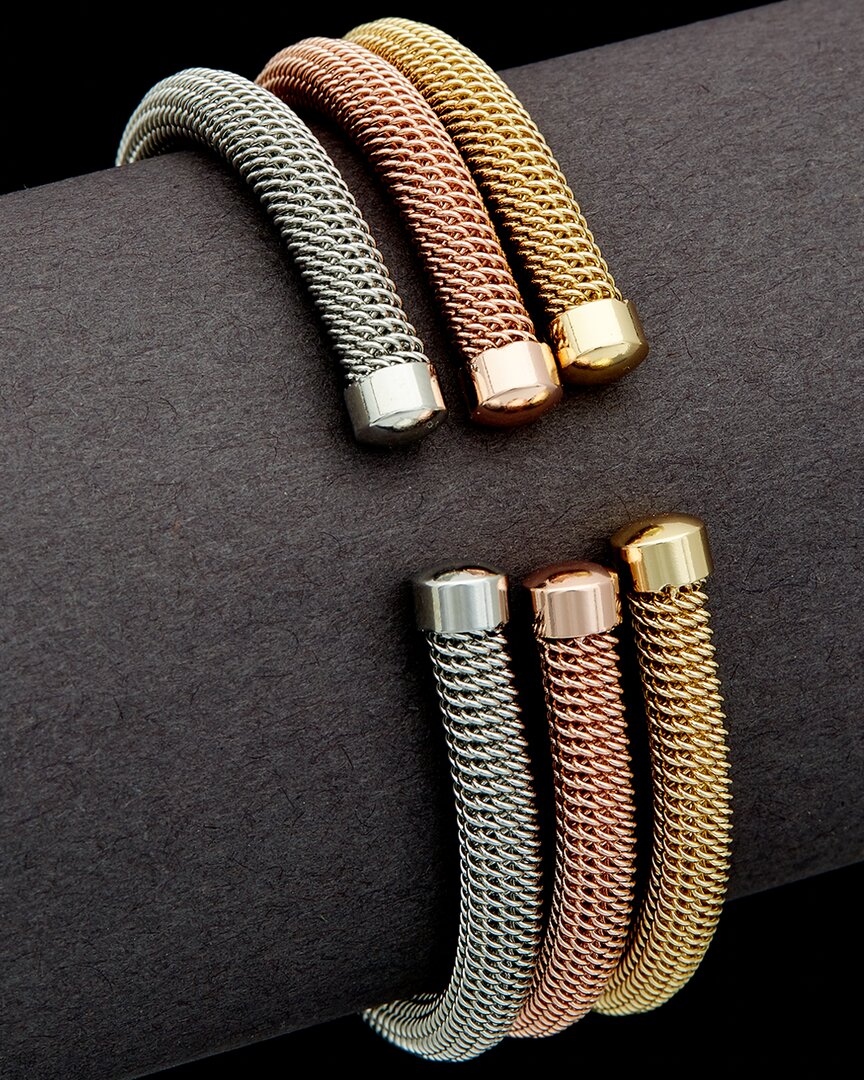 Meshmerise 18K-Plated Stainless Steel 3Pc Cuff Bracelets
