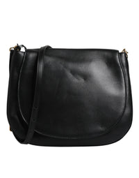 Dolce & Gabbana Black Leather Flap Saddle Shoulder Women's Bag (Pre-Loved)